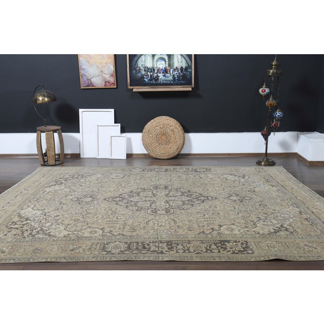 1970s Vintage Persian Handmade Wool Cotton Orange Area Rug For Sale - Image 9 of 11