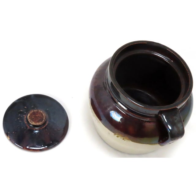 Coffee Antique American Stoneware Boston Baked Beans Cooking Pot From Portland Maine For Sale - Image 8 of 13