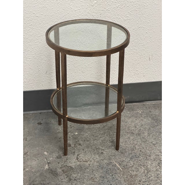 Gump's Larson Antiqued-Bronze Iron Frame Side Table For Sale - Image 12 of 12
