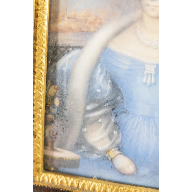 Fine Miniature Portait Painting of a Lady, Possibly New England For Sale - Image 9 of 13