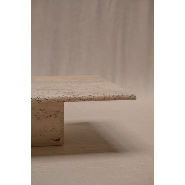 Architectural Rectangular Travertine Coffee Table, 1970s For Sale - Image 13 of 14
