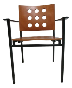 1990s Michael Graves Design Kron Prototype Stacking Concept Armchair Round Pilon Brown