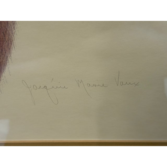 Realism 1975 Jacquie Marie Vaux "Giraffe" Signed Limited Edition Lithograph, Framed For Sale - Image 3 of 11