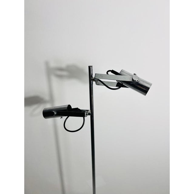 Gold Midcentury Modern German Chrome Floor Lamp, 1970s For Sale - Image 8 of 14
