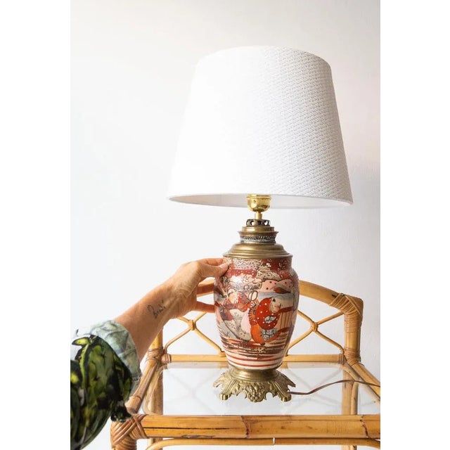 Porcelain and Bronze Table Lamp, 1890s For Sale - Image 3 of 10