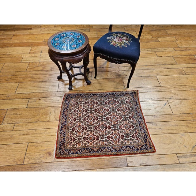 Late 20th Century Vintage Persian Qum Area Rug, Handwoven Wool, Allover Geometric Design For Sale - Image 5 of 7