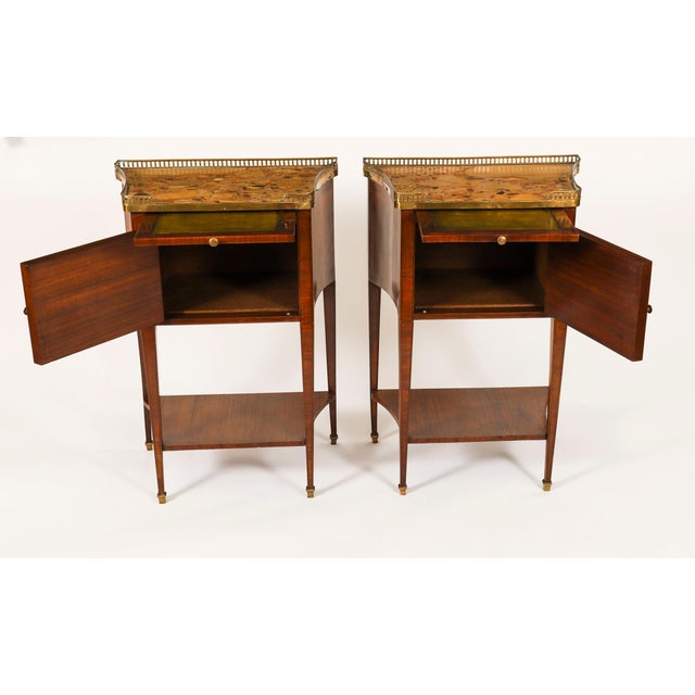 Antique French Walnut and Tulipwood Bedside Cabinets, 1900s, Set of 2 For Sale - Image 18 of 18