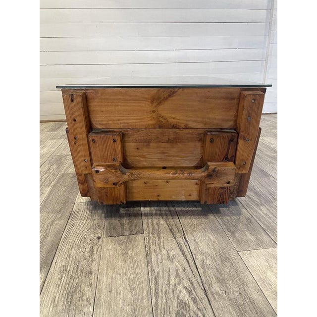 Industrial Vintage Industrial Coffee Table in Wooden Molds by Locomotive Factory in Martin, 1950 For Sale - Image 3 of 10