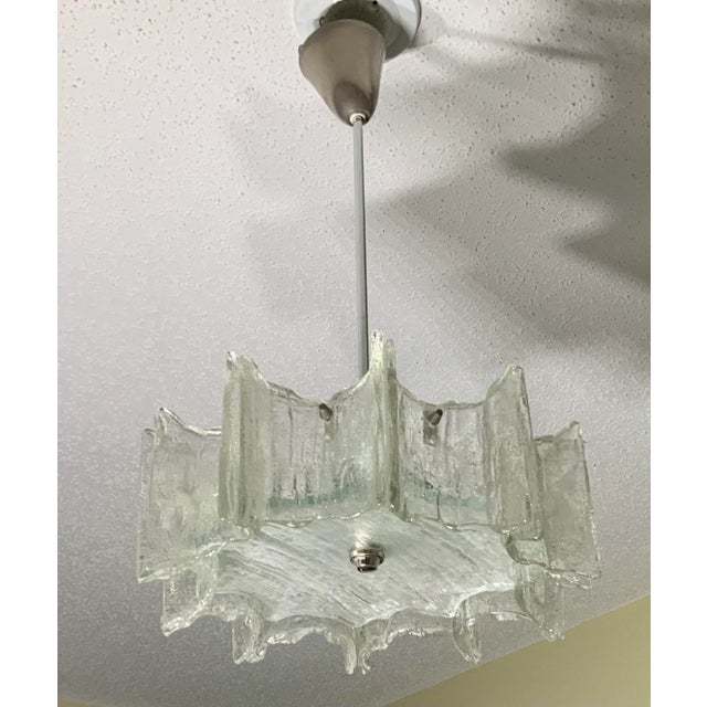 Vintage 1960s Texture Glass Chandelier For Sale - Image 13 of 13