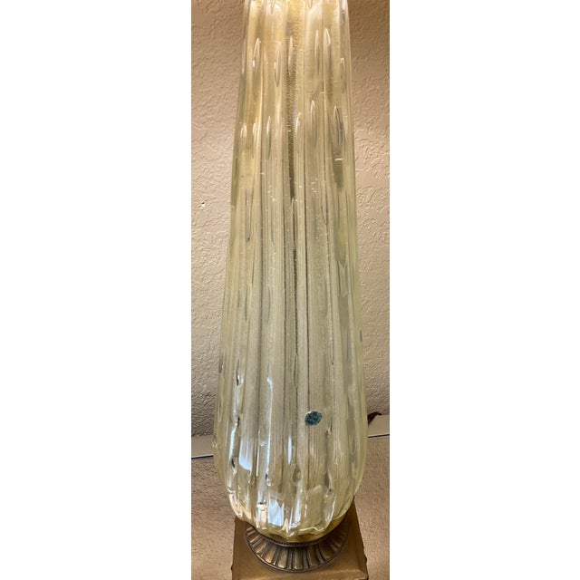 Murano Mid 20th Century Stunning Pair of Murano Glass Lamps W/ Venetian Shades - a Pair For Sale - Image 4 of 15