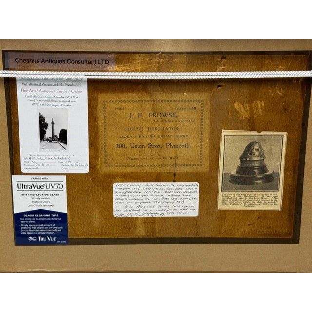 English Frank Watson Wood Painting HMS London Signed First World War Royal Navy Watercolour Historic Anstice and Dardanelles Associations For Sale - Image 3 of 18