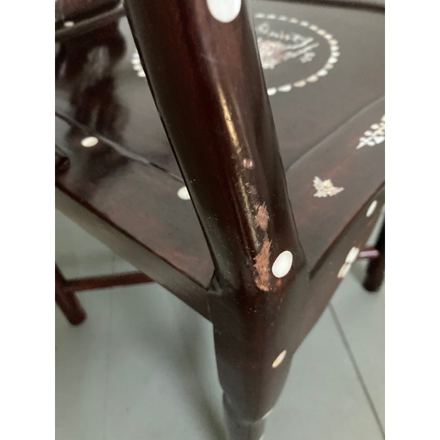 1950s Chinese Export Mother of Pearl Inlay Corner Chair For Sale - Image 12 of 13