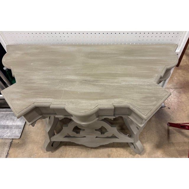 Boho Chic Painted Decorator Carved Console Table For Sale In West Palm - Image 6 of 12