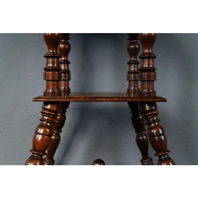 Vintage Brown Flower Table For Sale - Image 4 of 14