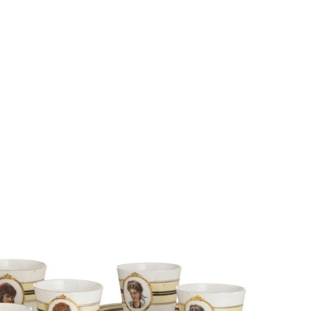 European Porcelain Coffee Cups, Set of 8 For Sale - Image 4 of 6