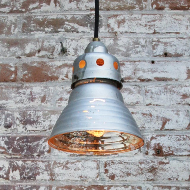 Vintage Industrial Mercury Mirror Glass Pendant Light from Zeiss Ikon For Sale - Image 6 of 8