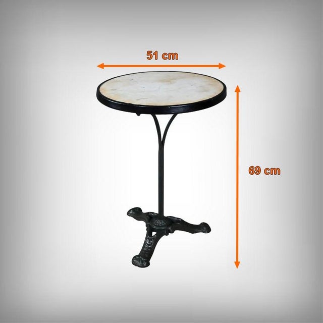Vintage Marble Bistro Table, 1900 For Sale - Image 14 of 15