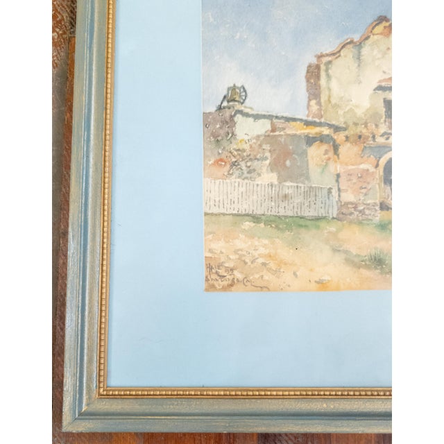 19th Century American Southwestern Watercolor Painting of San Diego California Mission For Sale In New York - Image 6 of 14
