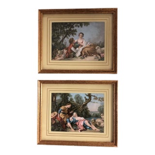 Gallery Wall Collection 2 Vintage Classical Pastoral Scene Prints-Pair For Sale