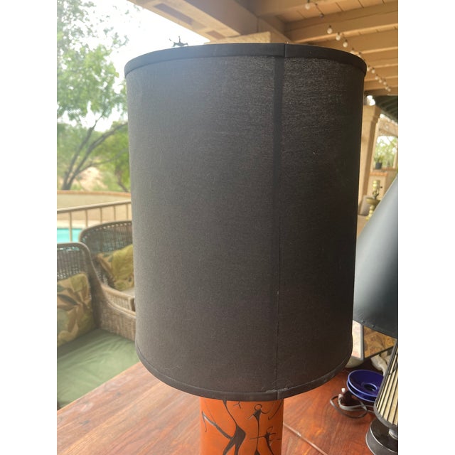 1950s Mid Century Modern Texcoco Mexican Pottery Abstract Figural Table Lamp For Sale In Santa Fe - Image 6 of 6