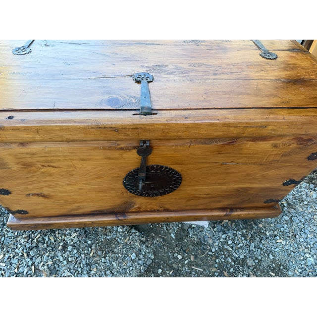 Vintage Camphor Wood Trunk With Hand-Forged Iron Hardware For Sale In Phoenix - Image 6 of 9