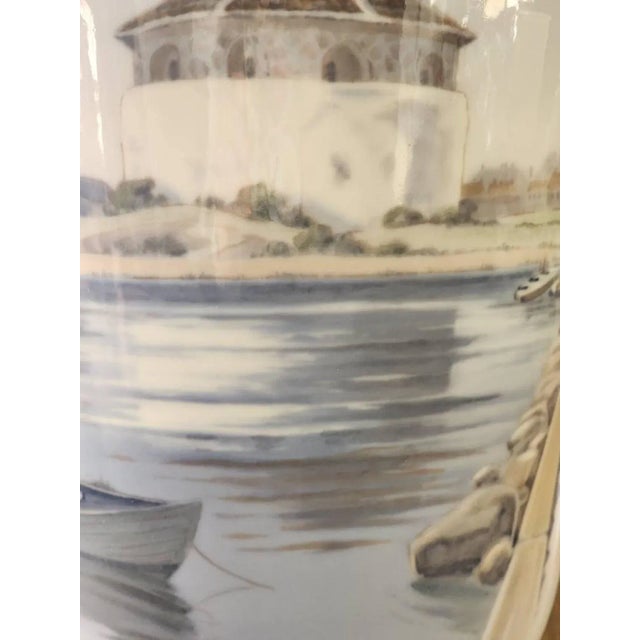 Contemporary Modern Organic Copenhagen Denmark Coastal Large Porcelain Vase For Sale - Image 3 of 10