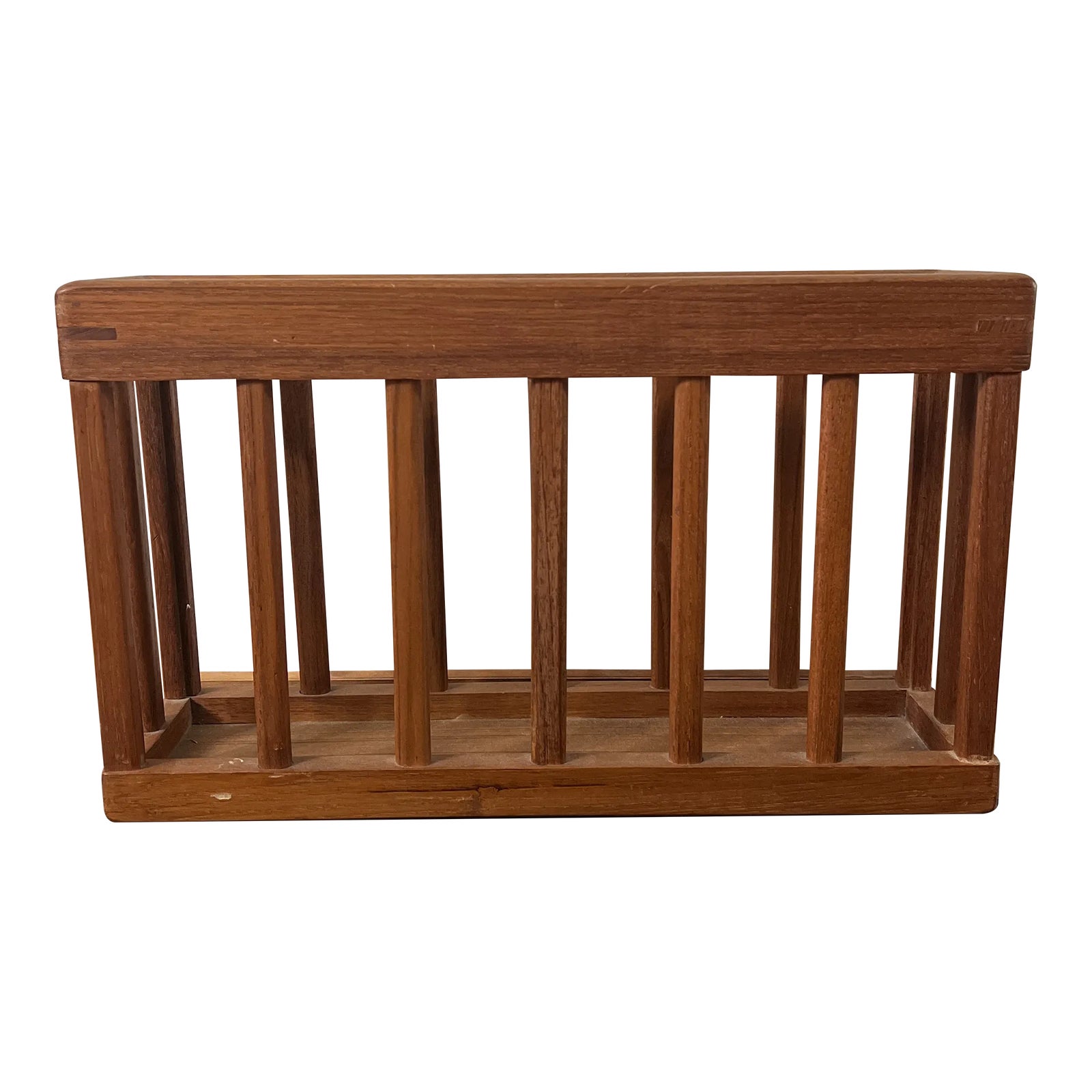 Vintage Teak Danish Modern Hanging Magazine Rack by Goodwood Chairish