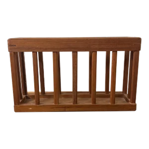 Vintage Teak Danish Modern Hanging Magazine Rack by Goodwood