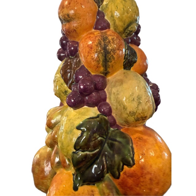 Vintage Italian Style Ceramic Fruit Topiary Centerpiece Sculpture For Sale - Image 10 of 15