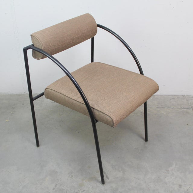 Vintage Black and Brown Metal Chair, 1980s For Sale - Image 6 of 6