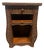 Vintage MCM Wicker Side Table With Drawer For Sale