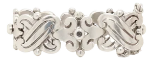 Signed Hector Aguilar Mexican Mid-Century Sterling Silver Fertility Bracelet