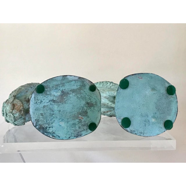 Mid Century Bronze Table Top Sculpture of Cranes - a Pair For Sale - Image 12 of 12