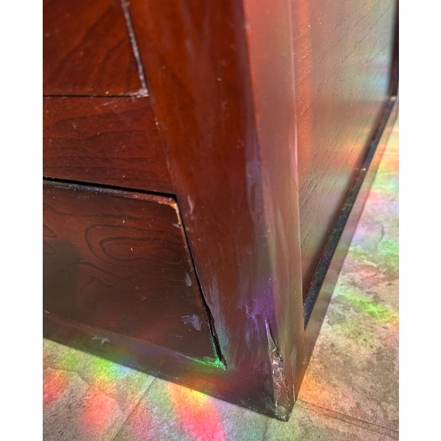 Late 20th Century Japanese Edo–Meiji Style Puzzle Tansu Cabinet, Two-Piece Elmwood Chest With Brass Hardware For Sale - Image 14 of 14