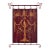 Large Antique Hand-Painted Leather Wall Hanging – Neoclassical Arabesque Motif For Sale