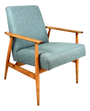 Vintage Blue Fox Easy Chair, 1970s