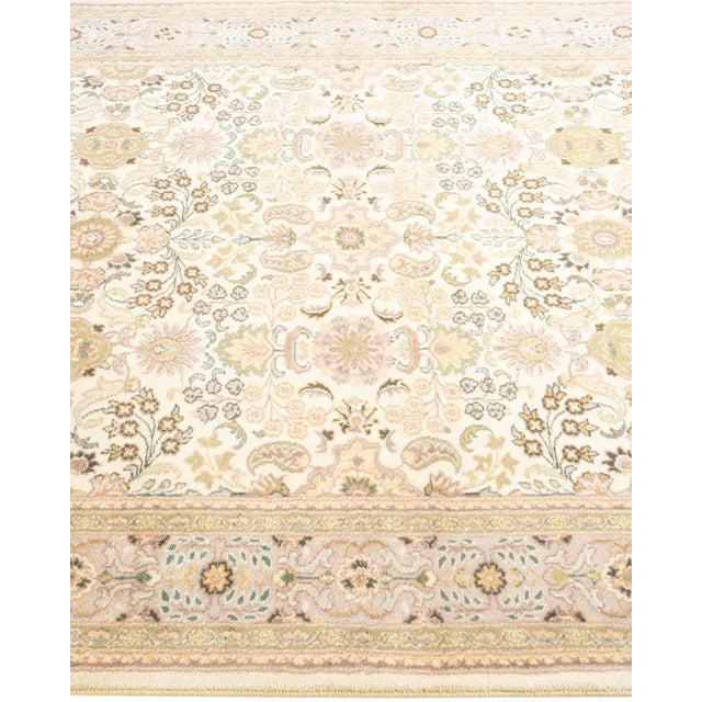 Solo Rugs Mogul, One-of-a-Kind Hand-Knotted Area Rug in Ivory, 4' 1" x 6' 5" For Sale - Image 4 of 8