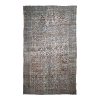 Hand Knotted Distressed Antique Mahal Rug - 11'9" X 19'10" For Sale