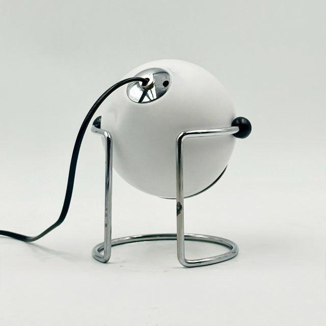 Metal Italian Space Age Chrome Eyeball Desk Lamp from Targetti, 1970s For Sale - Image 7 of 18