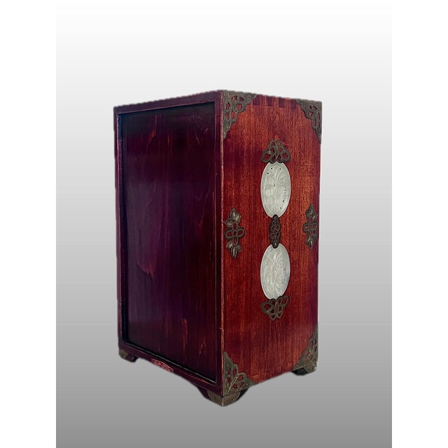 Large Jade Panel and Rosewood Chinese Jewelry Box, Republic Period, Shanghai For Sale - Image 9 of 9