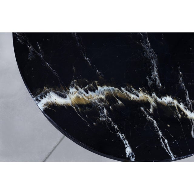 Italian Modern Round Faux Marble and Steel Coffee Table by Willy Rizzo For Sale - Image 10 of 12