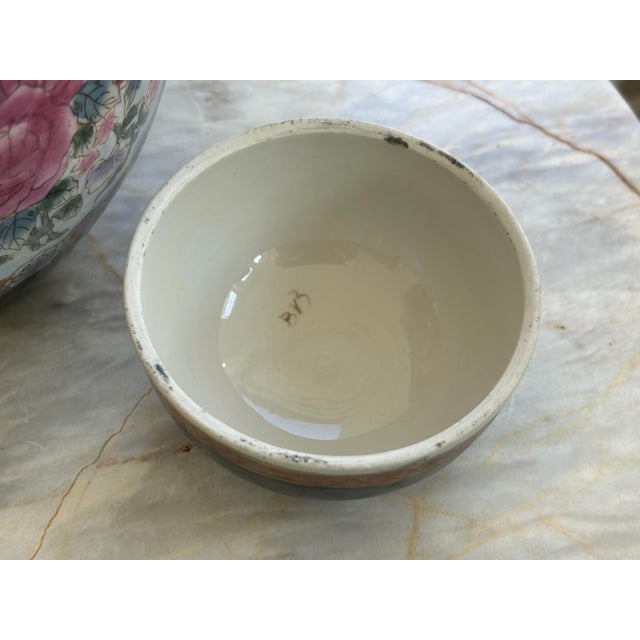 Blue Floral Chinese Ginger Jar, Hand Painted For Sale - Image 9 of 9