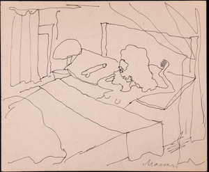 Mino Maccari, In Good Company, 1960s, Ink Drawing on Paper