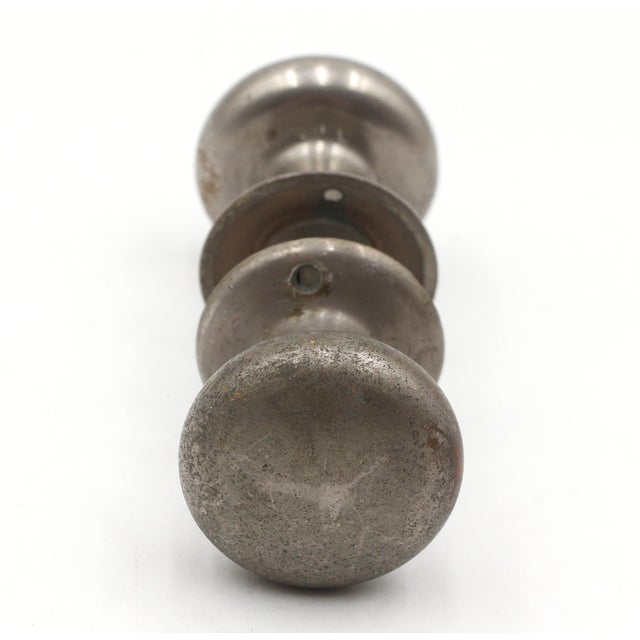 Metal Vintage Round Nickel Brass Passage Door Knobs House Set - Set of 4 For Sale - Image 7 of 7