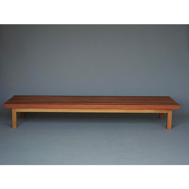 Mid-Century Slatted Teak Low Bench, 1960s For Sale - Image 6 of 18