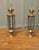 Pair of 6 sided Vintage Candle Etched Glass Carrying Lanterns Lovely looking pieces in very good probably unused...