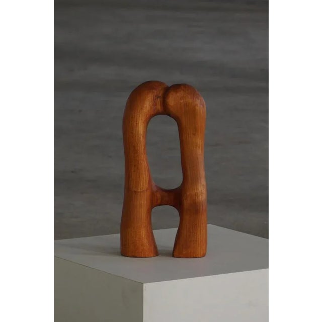 Wood Danish Decorative Wooden Love Sculpture by Ole Wettergren, 2000s For Sale - Image 7 of 9