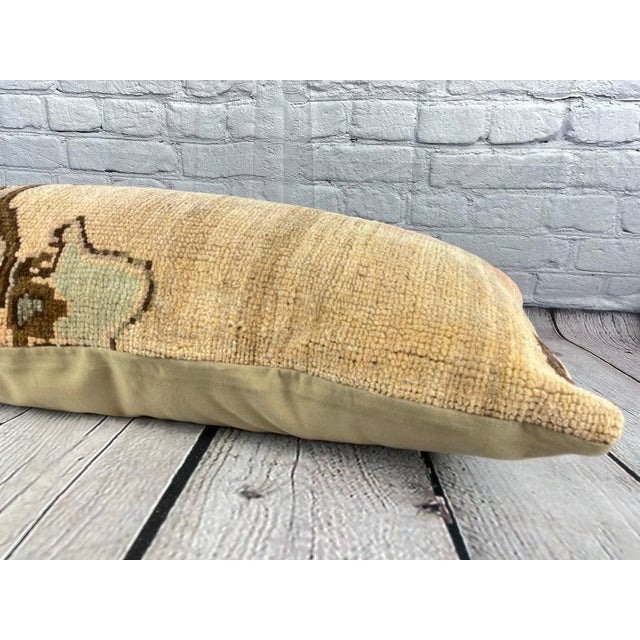14 x 35 Lumbar Rug Pillow Serene Haven Turkish Pillow Cushion Cover For Sale - Image 4 of 4