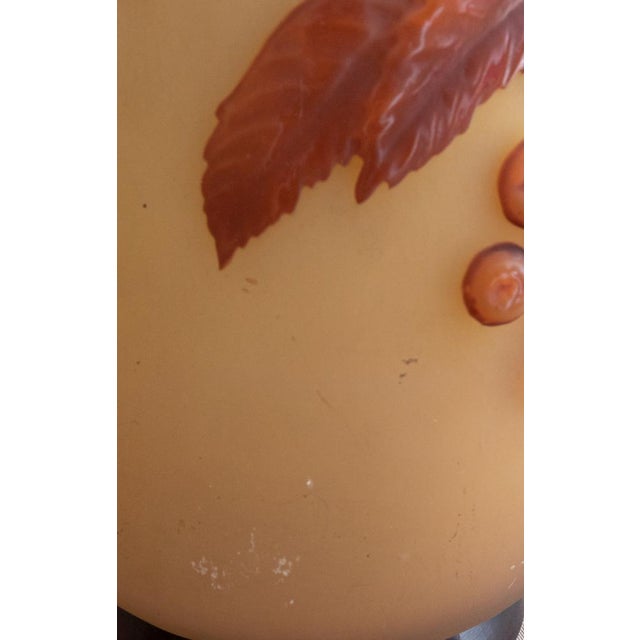 Glass Art Nouveau Glass Cherries Souffle Cameo Vase by Emile Gallé, 1915 For Sale - Image 7 of 9