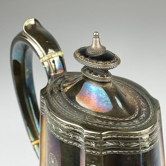 Silver Antique Silver Plated Coffee and Tea Set by Elkington & Co, 1880s, Set of 4 For Sale - Image 8 of 18